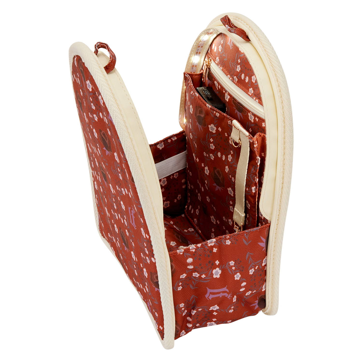 Loungefly Cream & Red Floral Light-Up Mini Backpack Bag Organizer Insert - Image 3