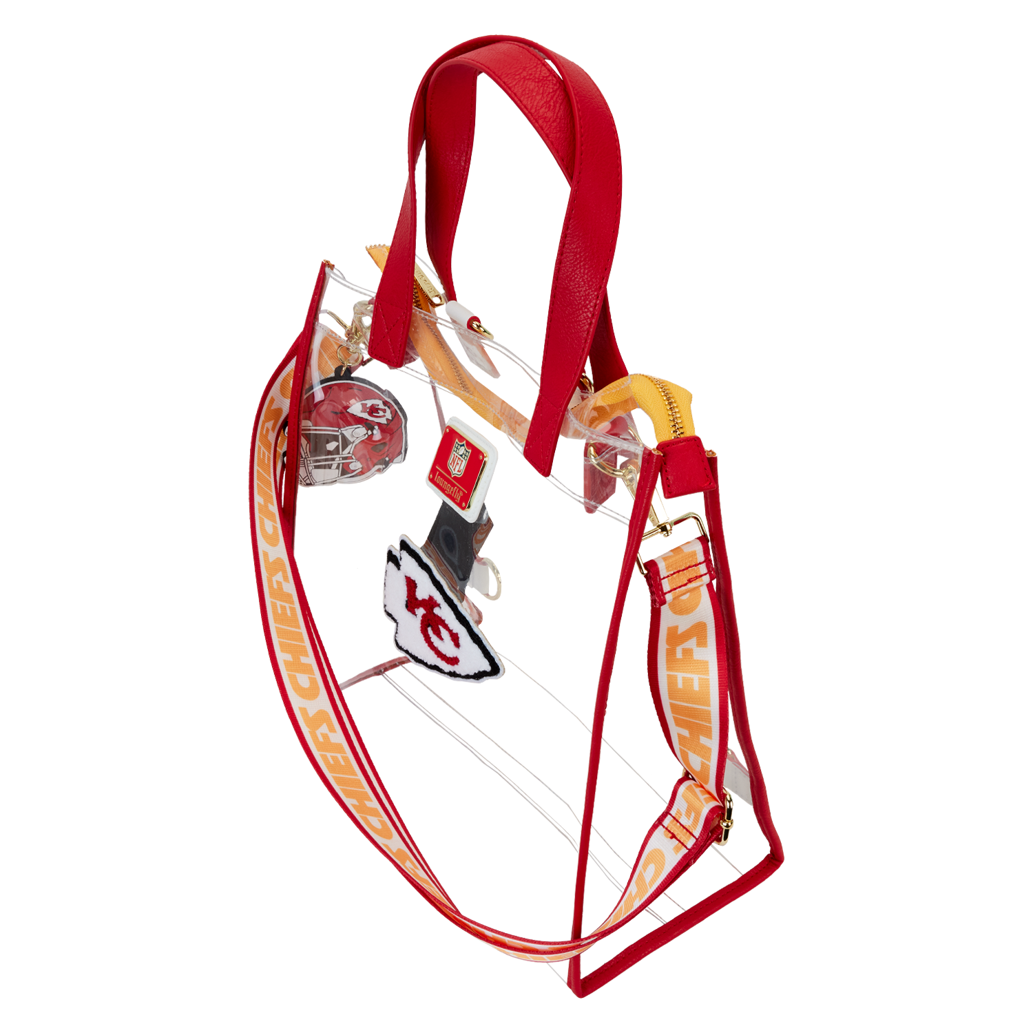 NFL Kansas City Chiefs Clear Convertible Backpack & Tote Crossbody Stadium Bag - Image 5