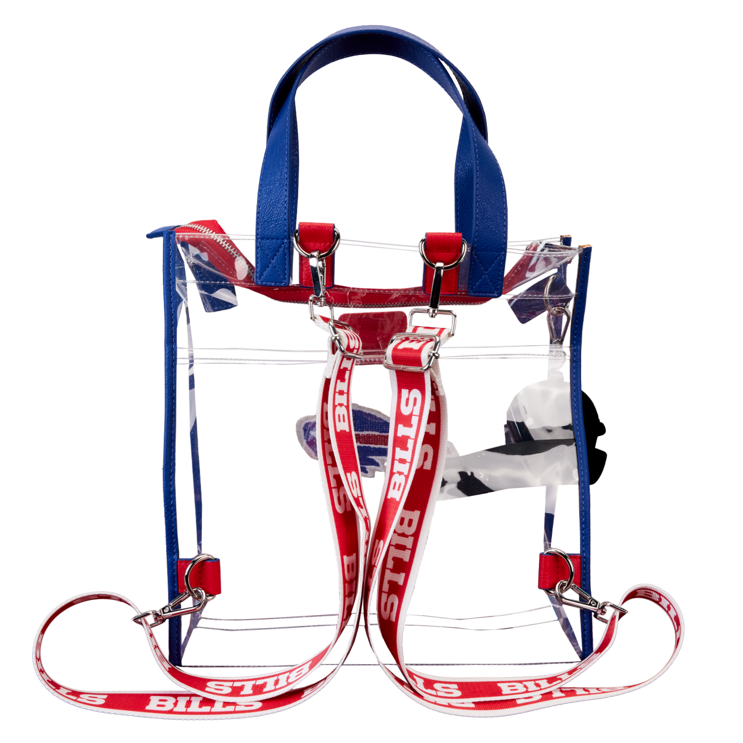 NFL Buffalo Bills Clear Convertible Backpack & Tote Crossbody Stadium Bag - Image 6