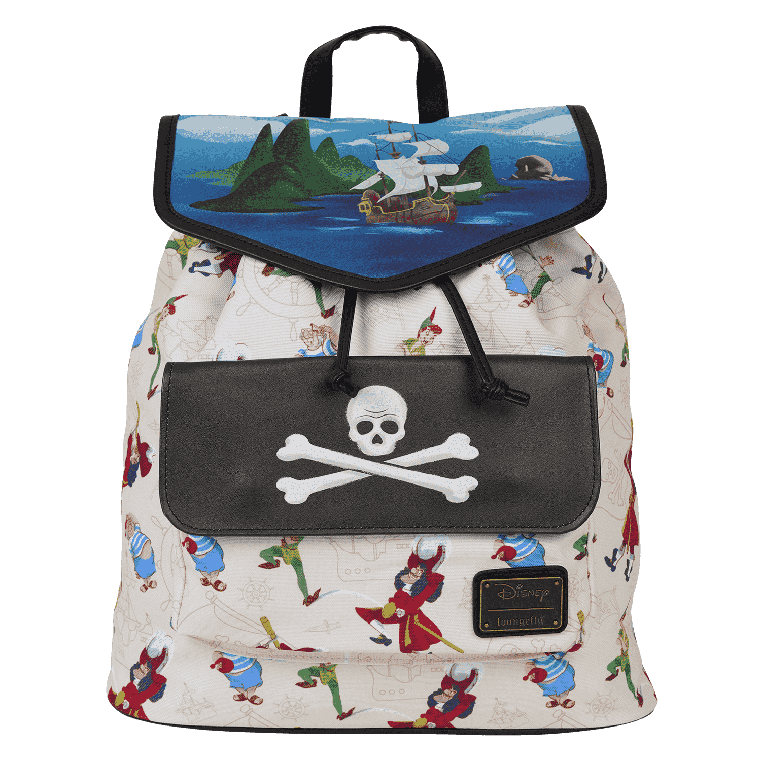 Peter Pan Exclusive Captain Hook Pirate Ship Drawstring Full-Size Backpack
